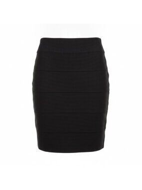 BCBGMaxAzria Womens Black Rayon Blend Bandage Pencil Skirt Size L